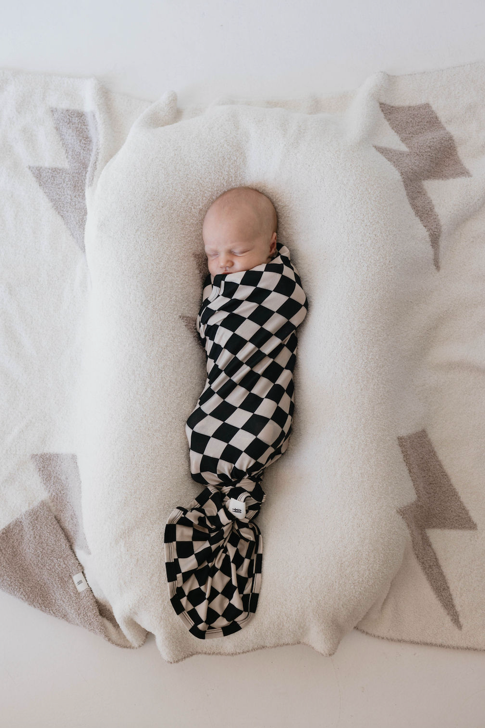 Forever French Bamboo Swaddle - Black Checkerboard - Atara & Co