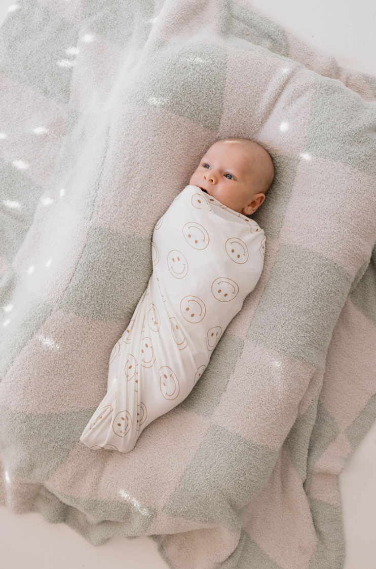 Forever French Bamboo Swaddle - Just Smile - Atara & Co