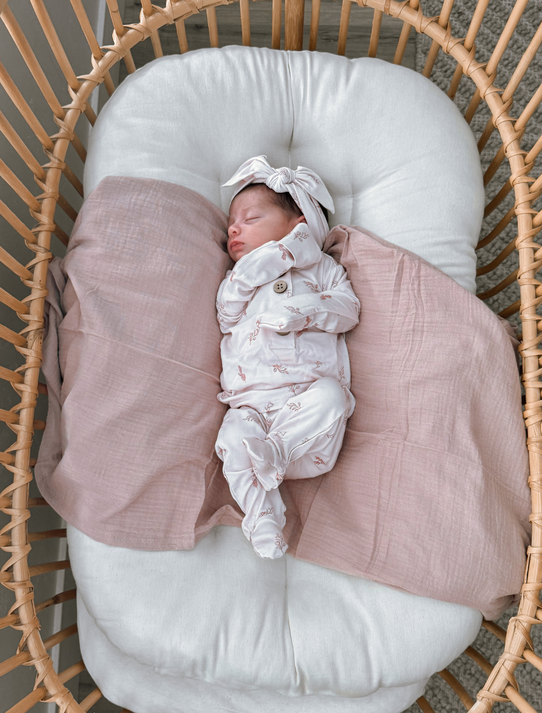 Top + Bottoms Set - Blush Flowers