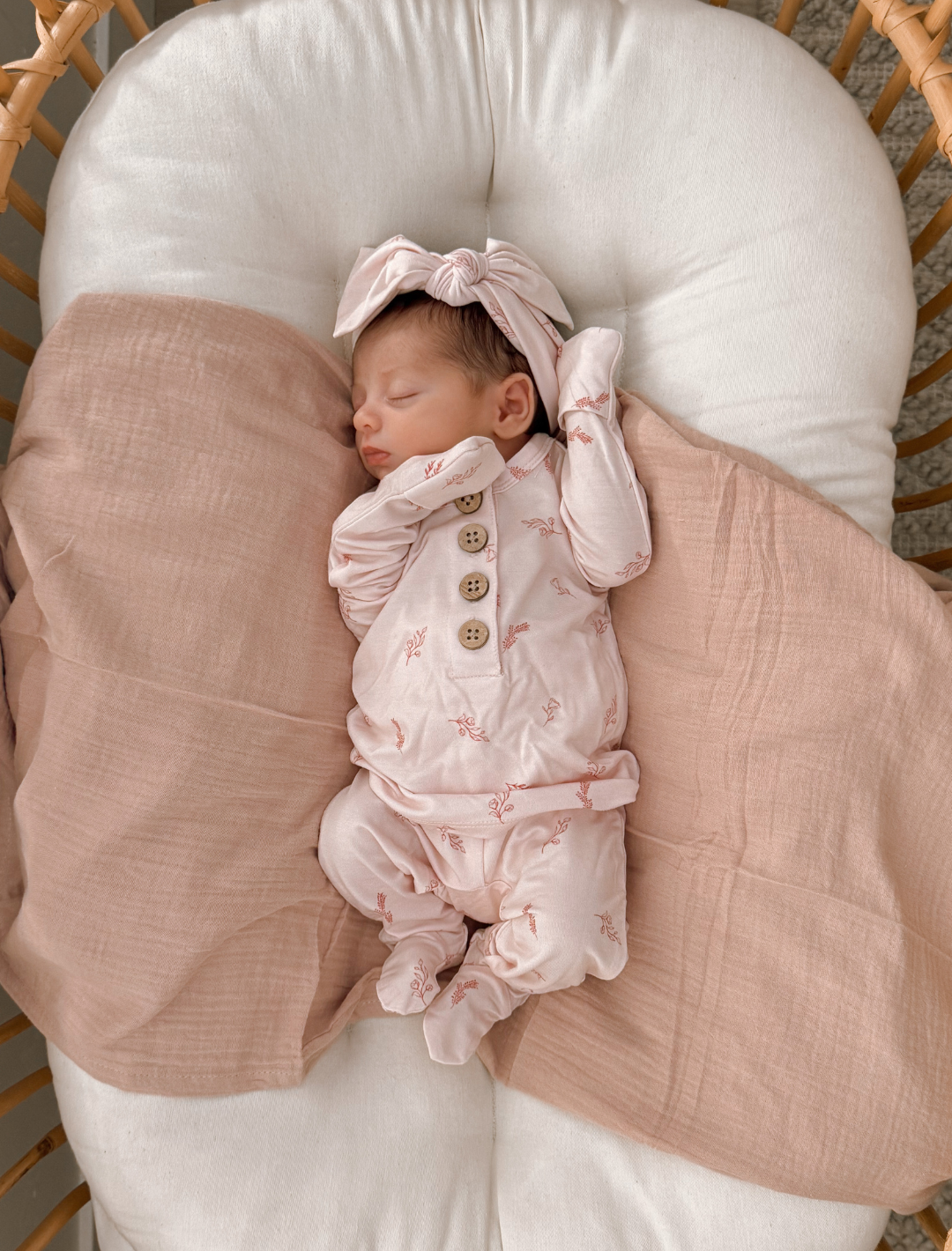 Top + Bottoms Set - Blush Flowers