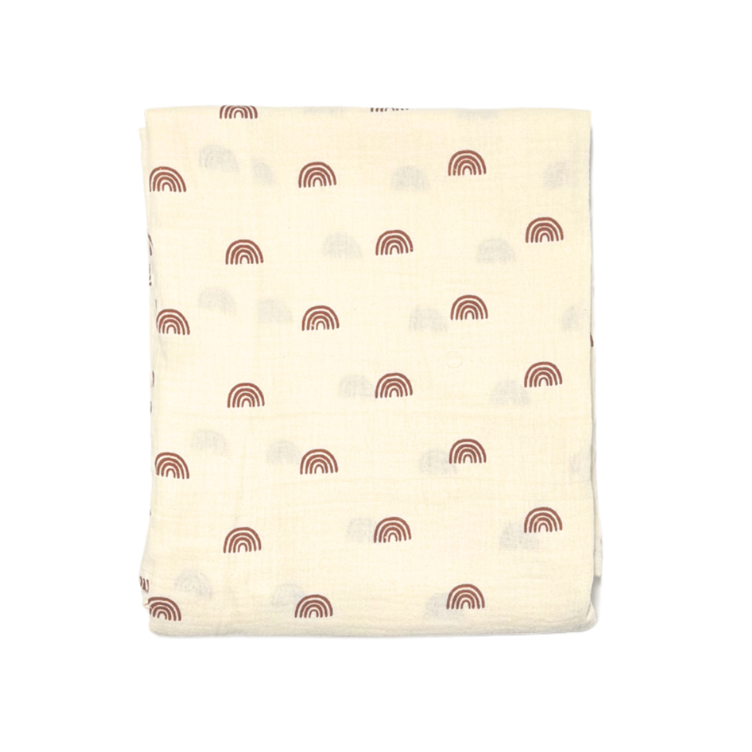 Muslin Baby Swaddle Blanket - Rainbows