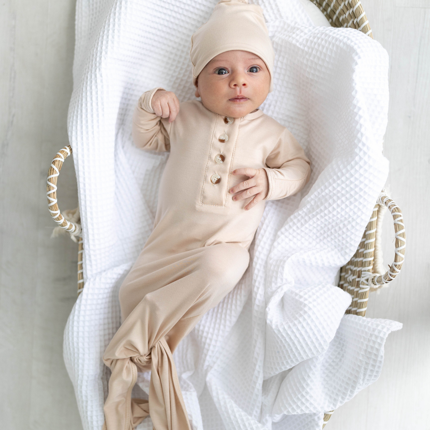 Stroller Society Knotted Gown Set - Sand - Atara & Co