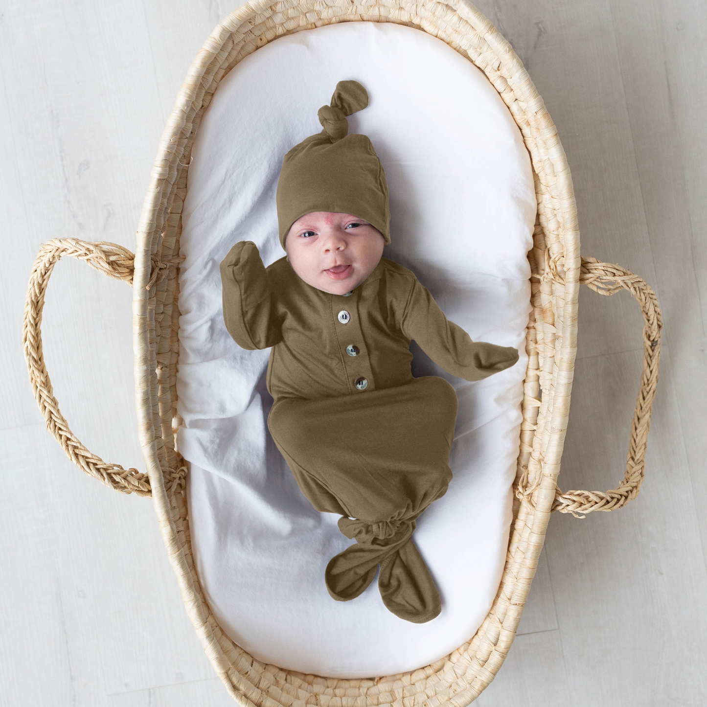 Stroller Society Knotted Gown Set - Army Green - Atara & Co