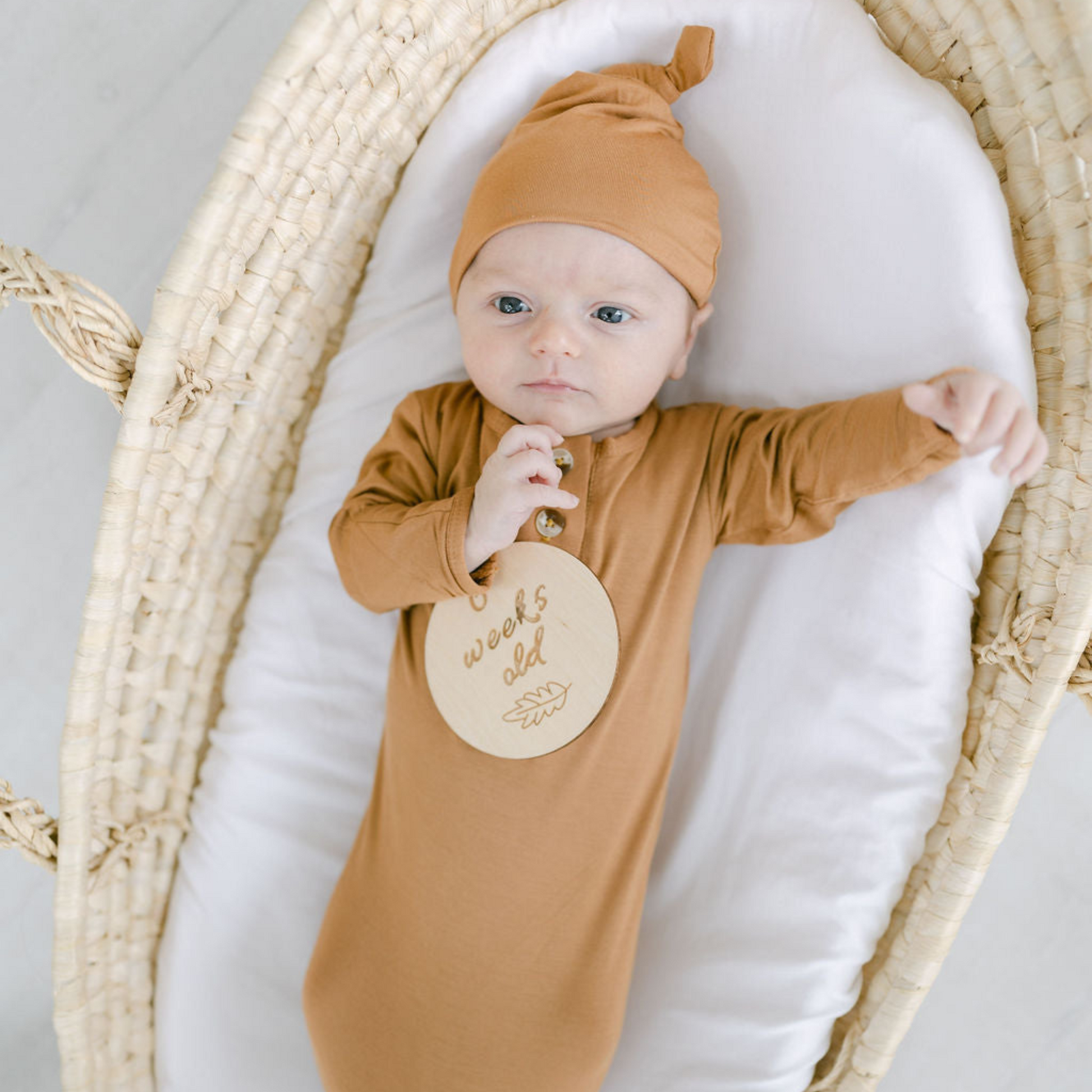 Stroller Society Knotted Gown Set - Camel - Atara & Co