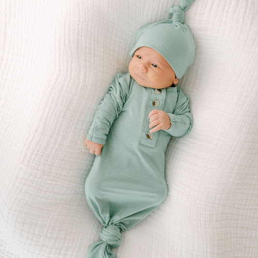 Stroller Society Knotted Gown Set - Mint - Atara & Co