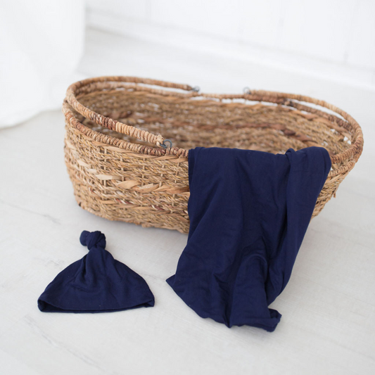 Stroller Society Swaddle Blanket Set - Navy - Atara & Co