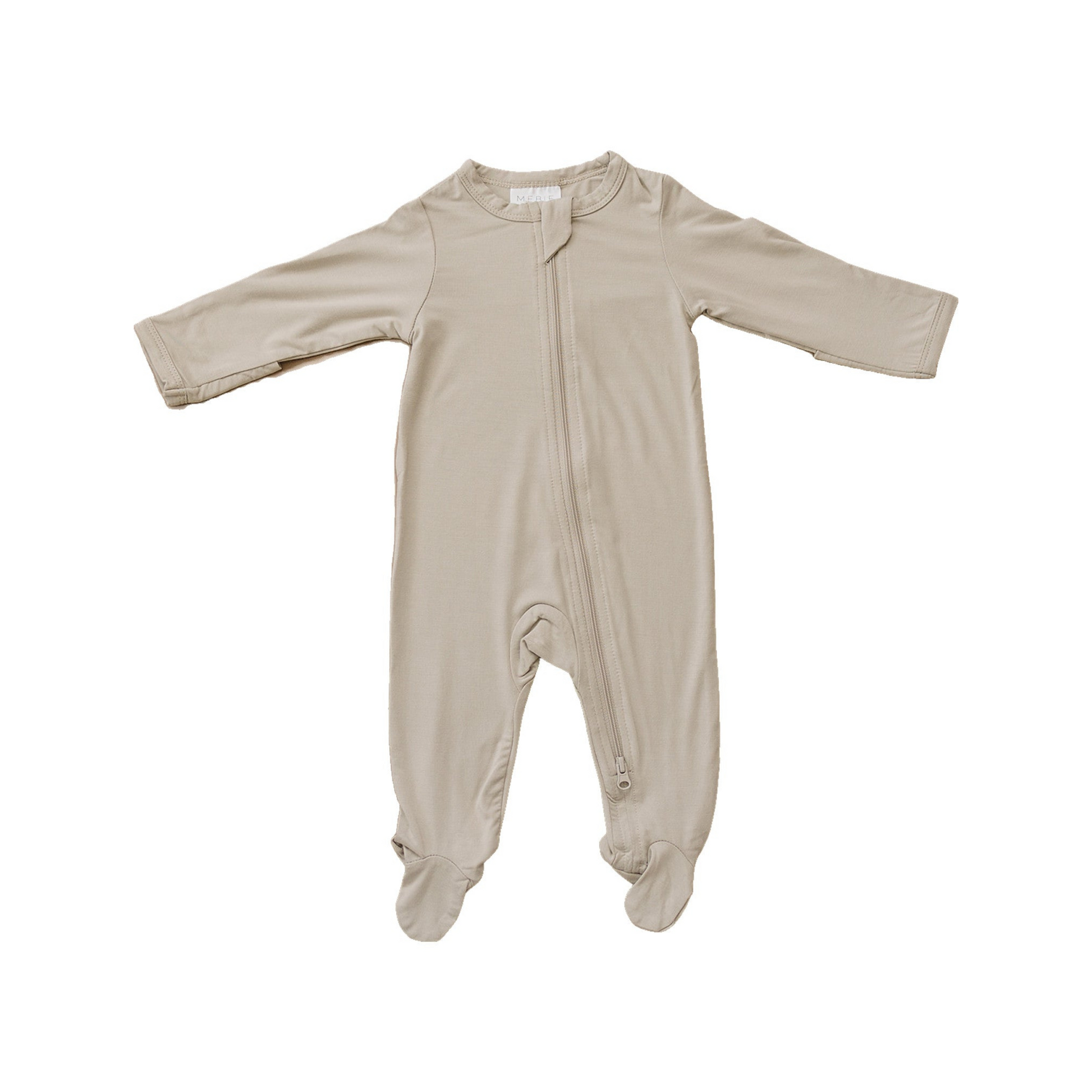 Mebie Baby Bamboo Romper - Oatmeal - Atara & Co