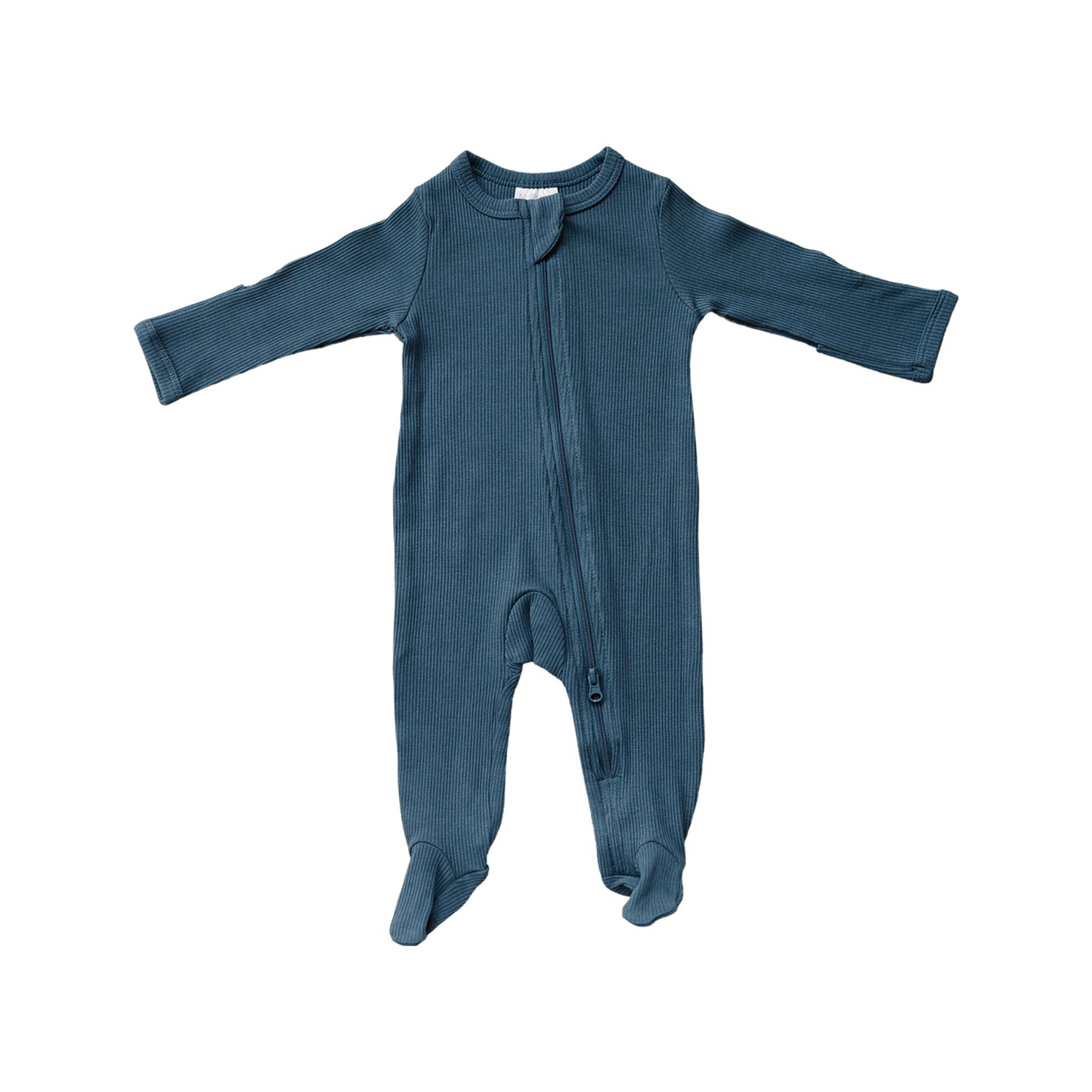 Mebie Baby Ribbed Romper - Navy - Atara & Co