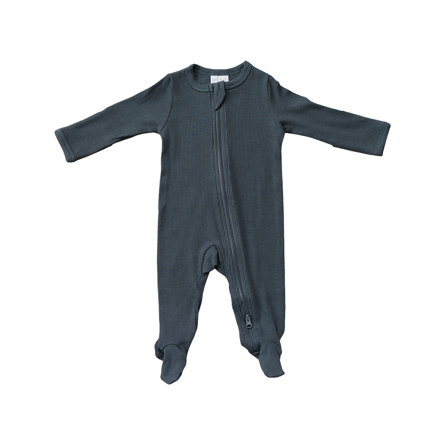 Mebie Baby Ribbed Romper - Charcoal - Atara & Co