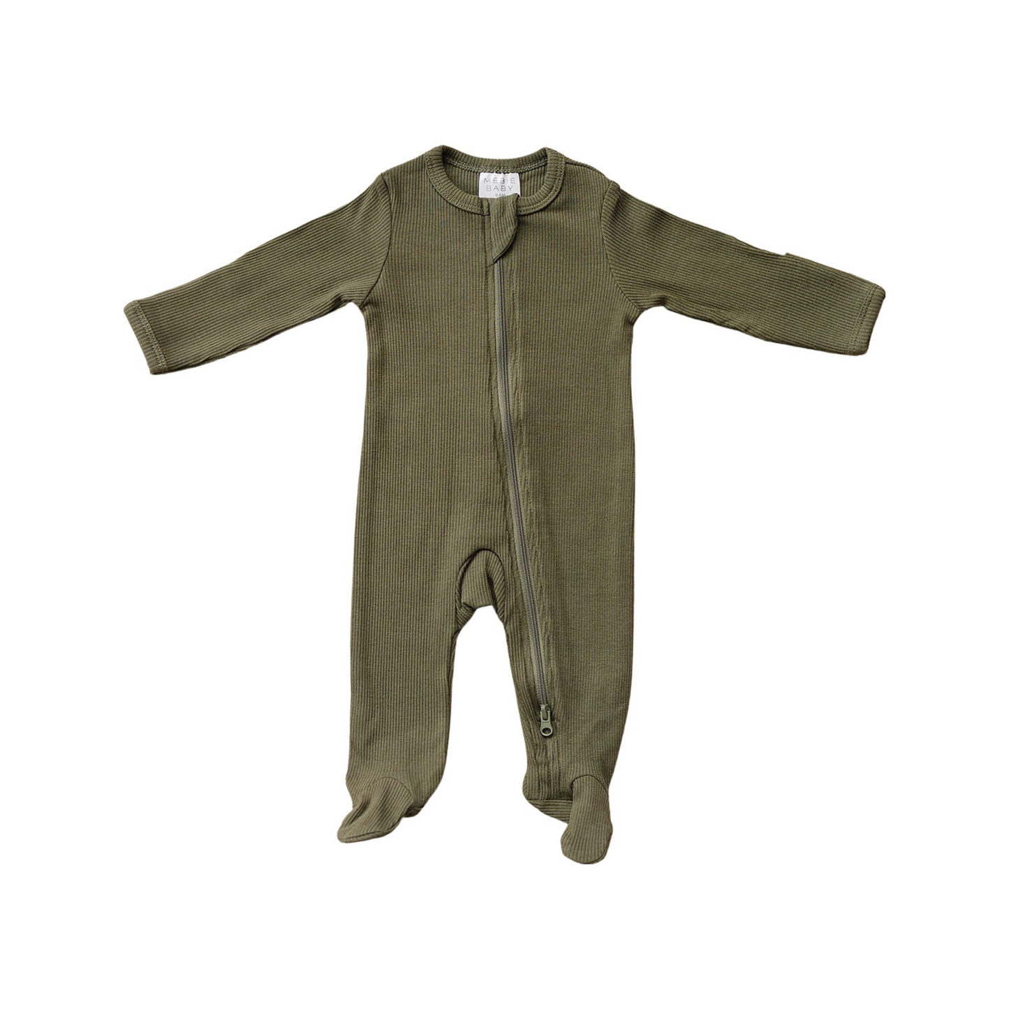 Mebie Baby Ribbed Romper - Winter Green - Atara & Co