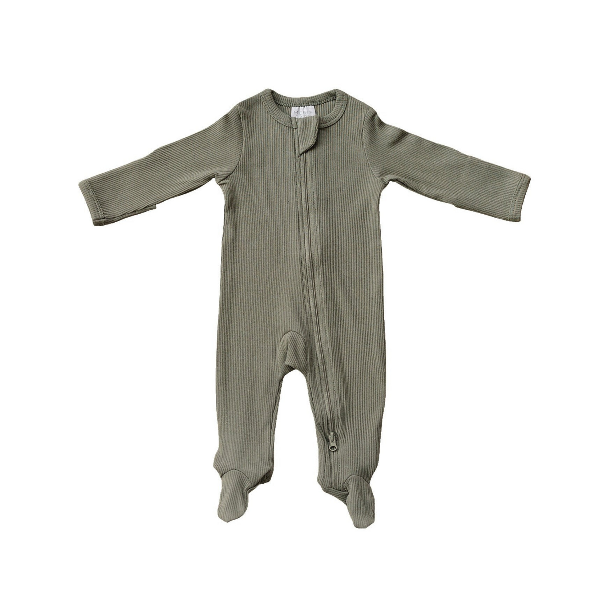 Mebie Baby Ribbed Romper - Green - Atara & Co