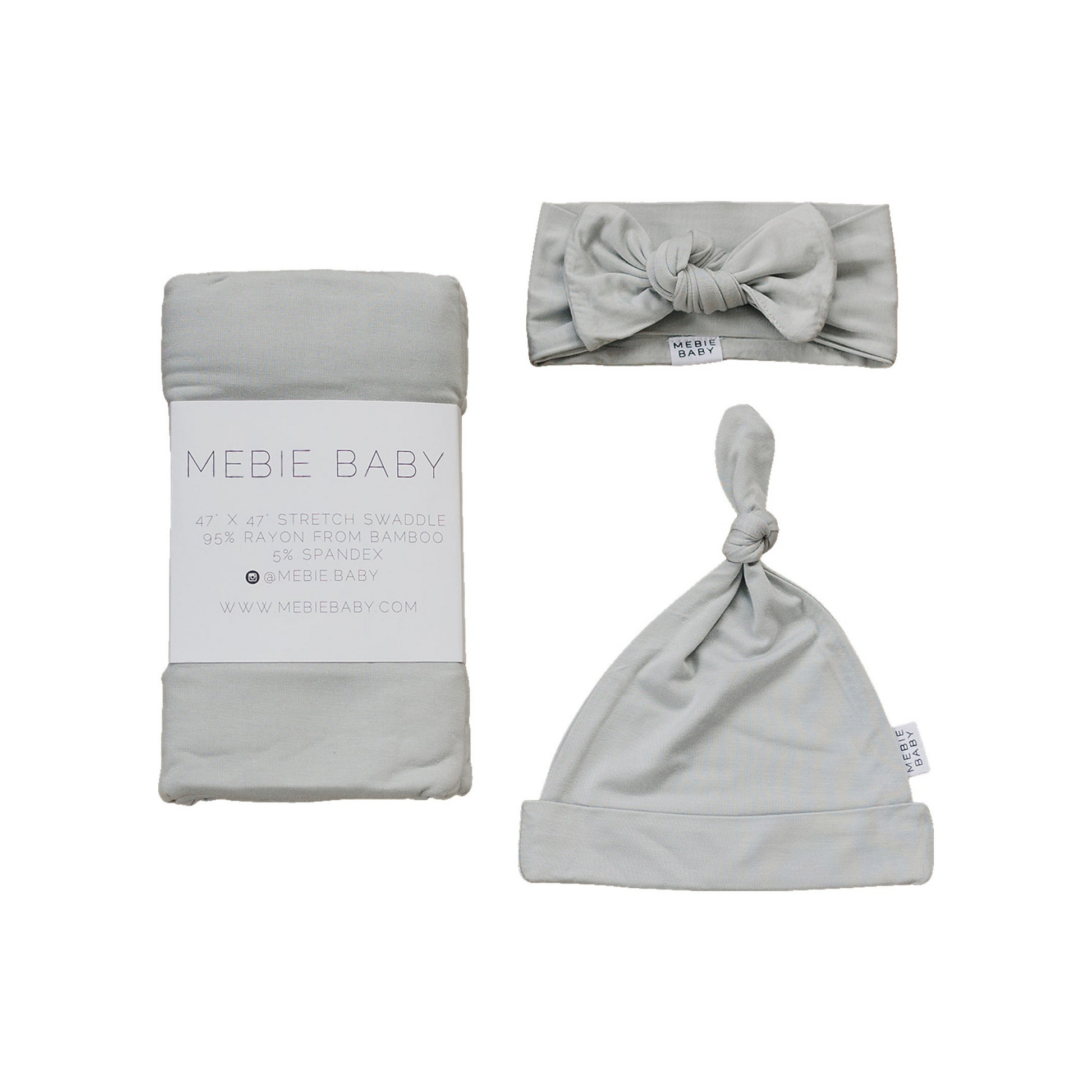 Mebie Baby Swaddle Set - Stone - Atara & Co