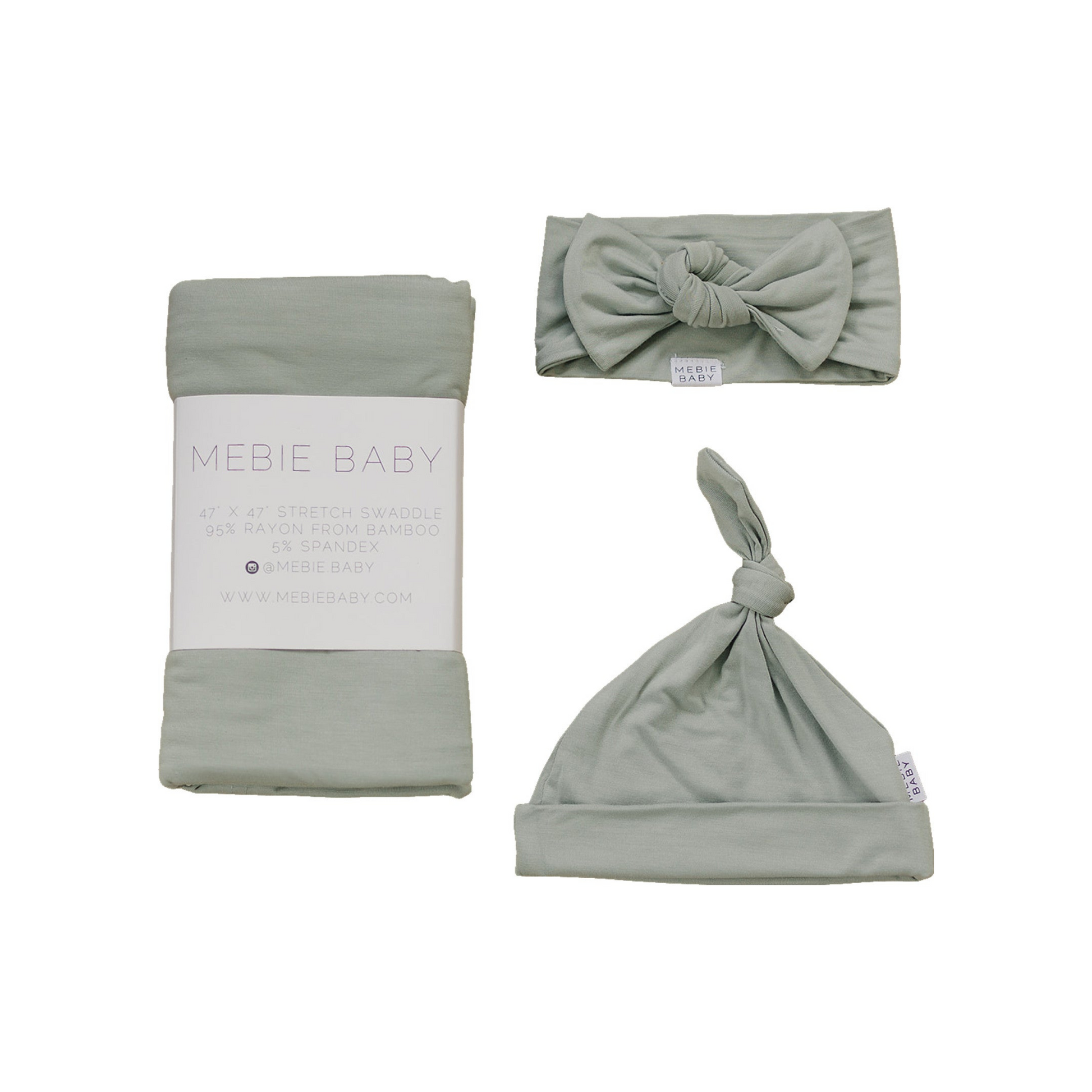 Mebie Baby Swaddle Set - Sage - Atara & Co