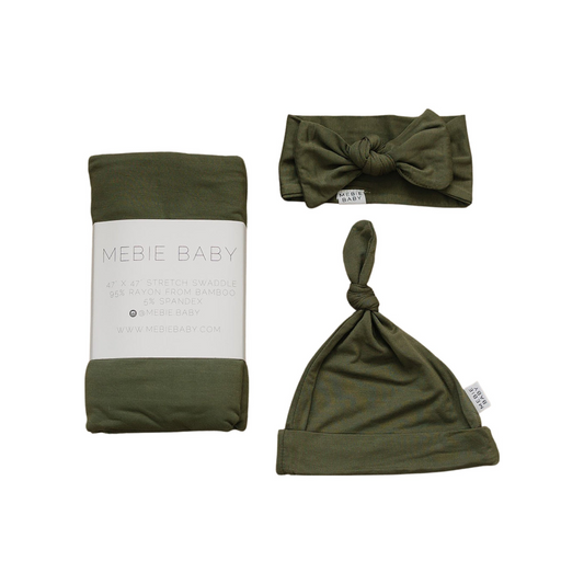 Mebie Baby Swaddle Set - Olive - Atara & Co