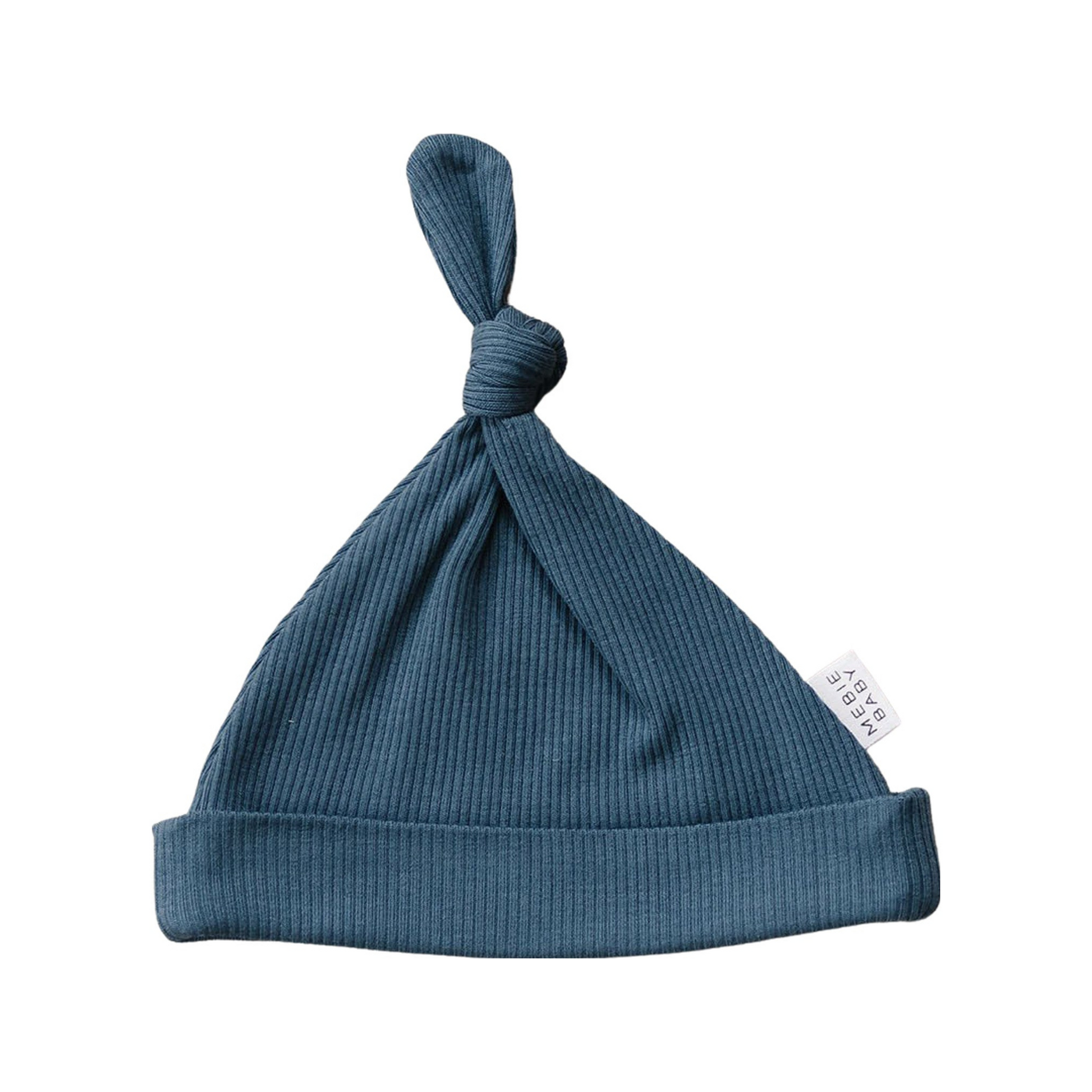 Mebie Baby Ribbed Knot Hat - Navy - Atara & Co