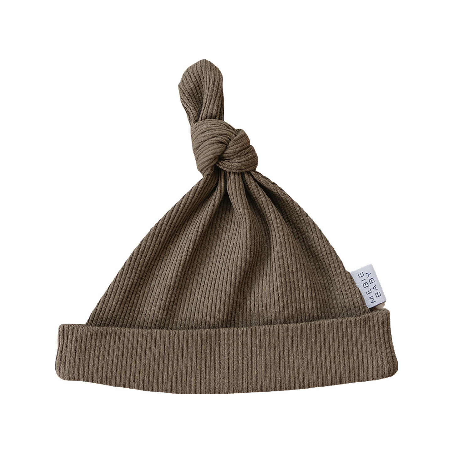 Mebie Baby Ribbed Knot Hat - Cocoa - Atara & Co