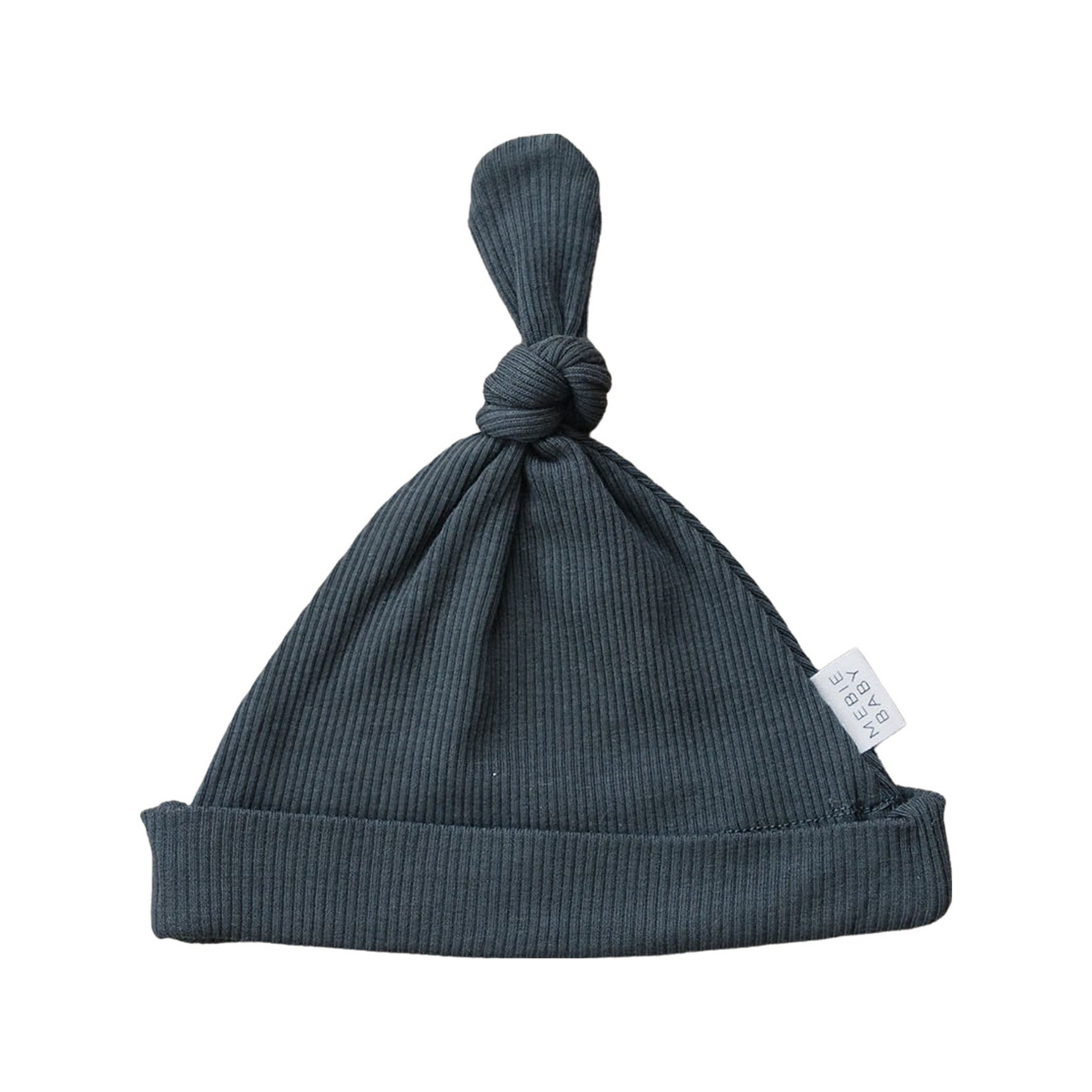 Mebie Baby Ribbed Knot Hat - Charcoal - Atara & Co