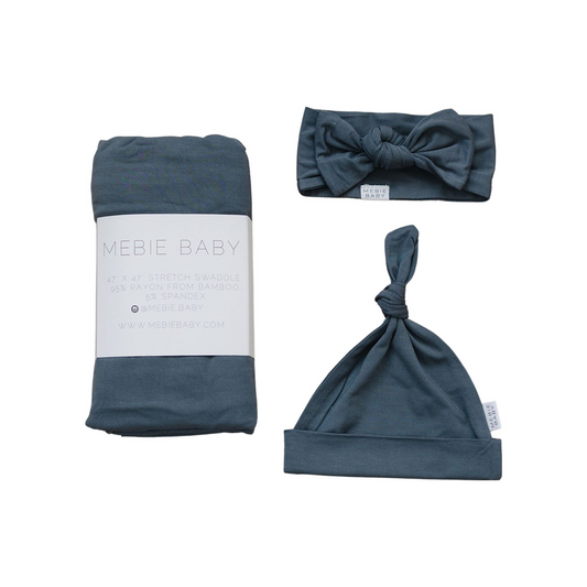 Mebie Baby Swaddle Set - Charcoal - Atara & Co