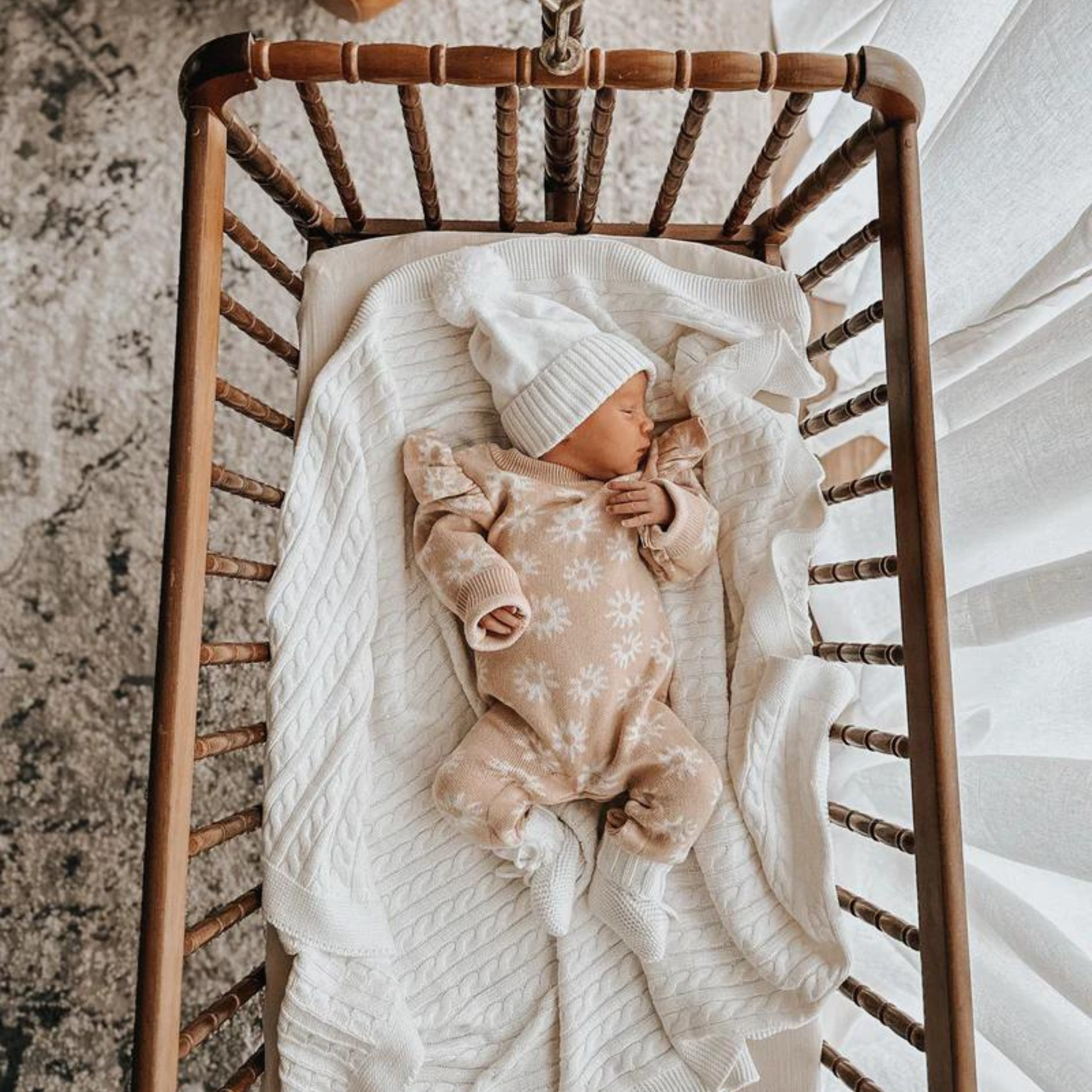 Luna + Luca Organic Booties - White - Atara & Co