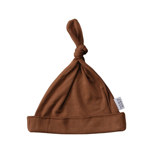 Mebie Baby Bamboo Knot Hat - Rust - Atara & Co