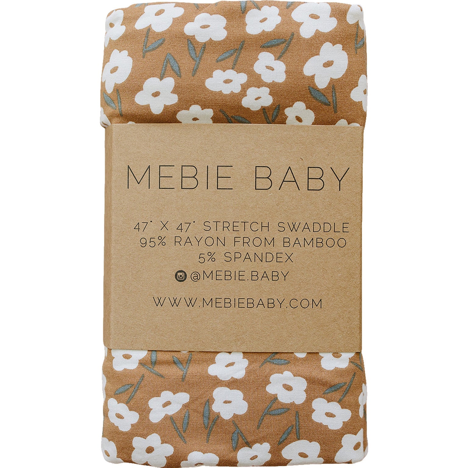 Mebie Baby Bamboo Swaddle - Mustard Floral - Atara & Co