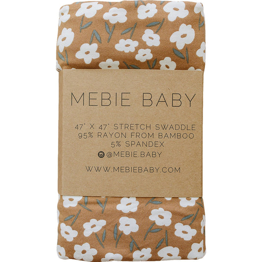 Mebie Baby Bamboo Swaddle - Mustard Floral - Atara & Co