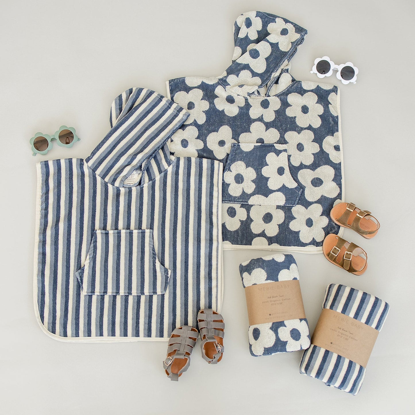 Mebie Baby Blue Stripe Beach Poncho