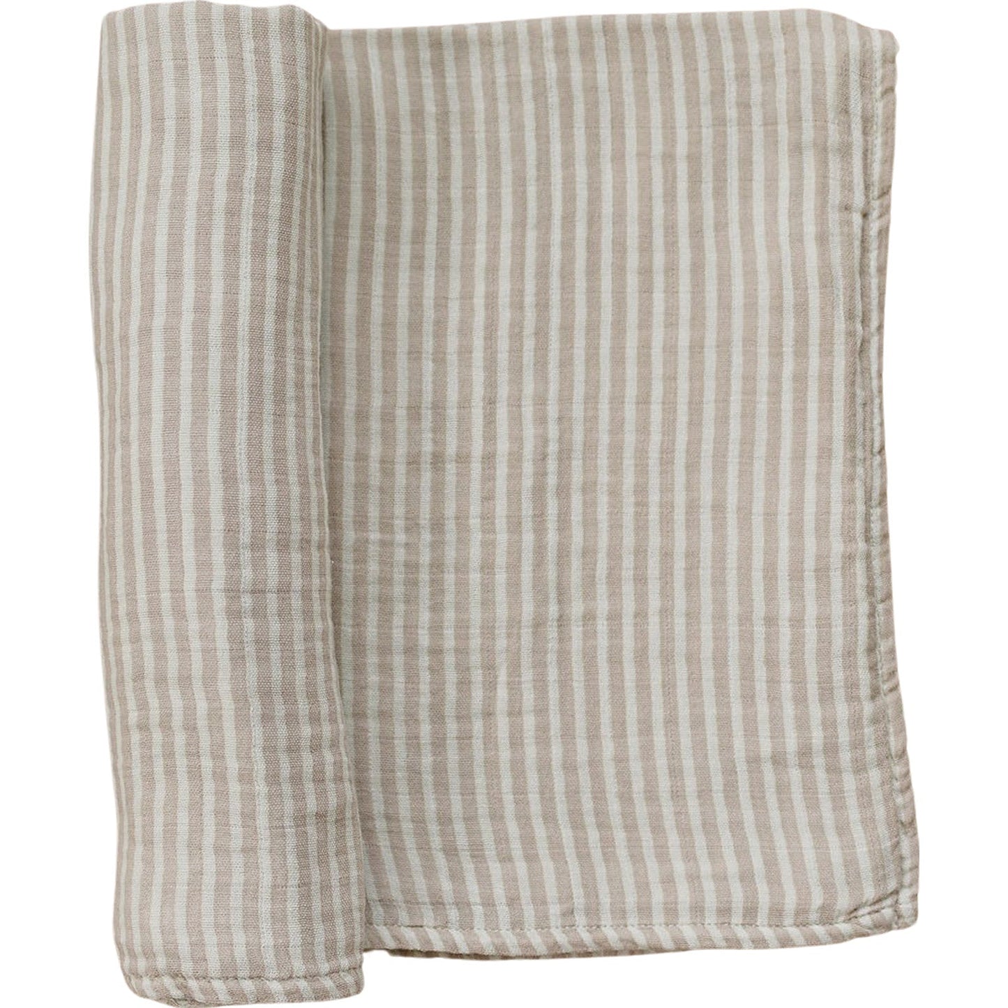 Mebie Baby Muslin Swaddle - Taupe Stripe - Atara & Co