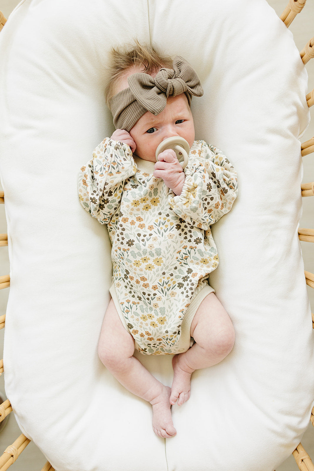 Mebie Baby Bloom French Terry Bodysuit - Atara & Co