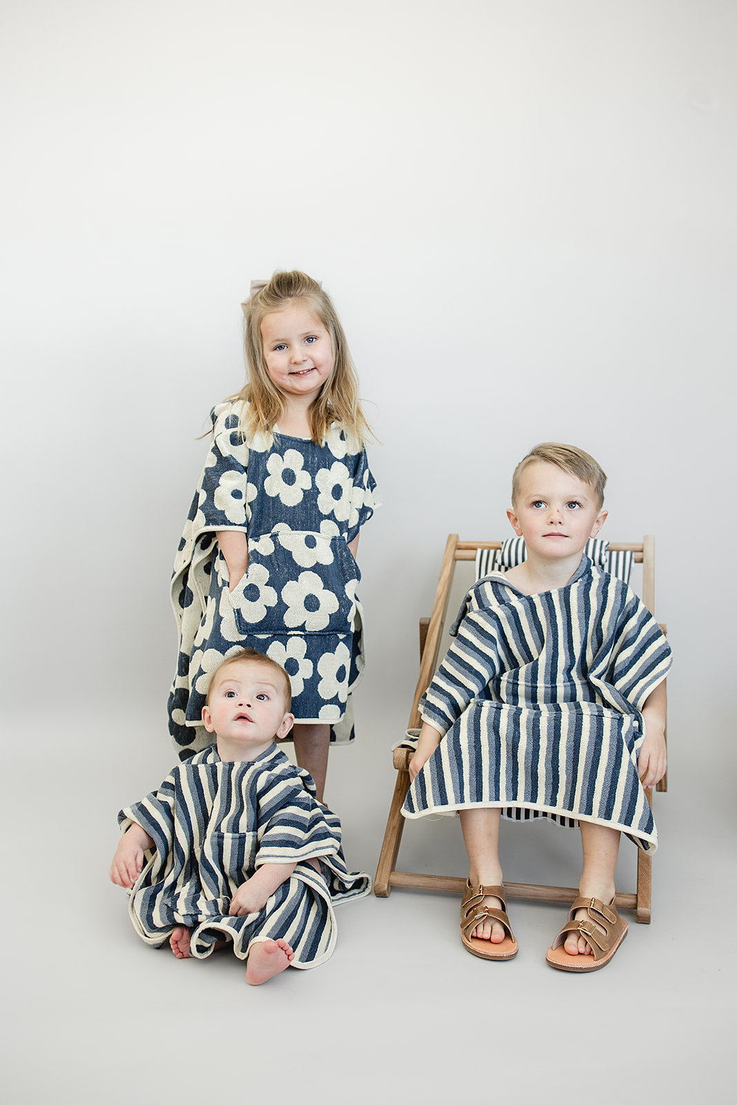 Mebie Baby Blue Stripe Beach Poncho