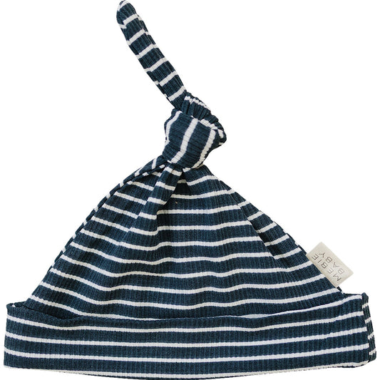 Mebie Baby Navy Stripes Knot Hat
