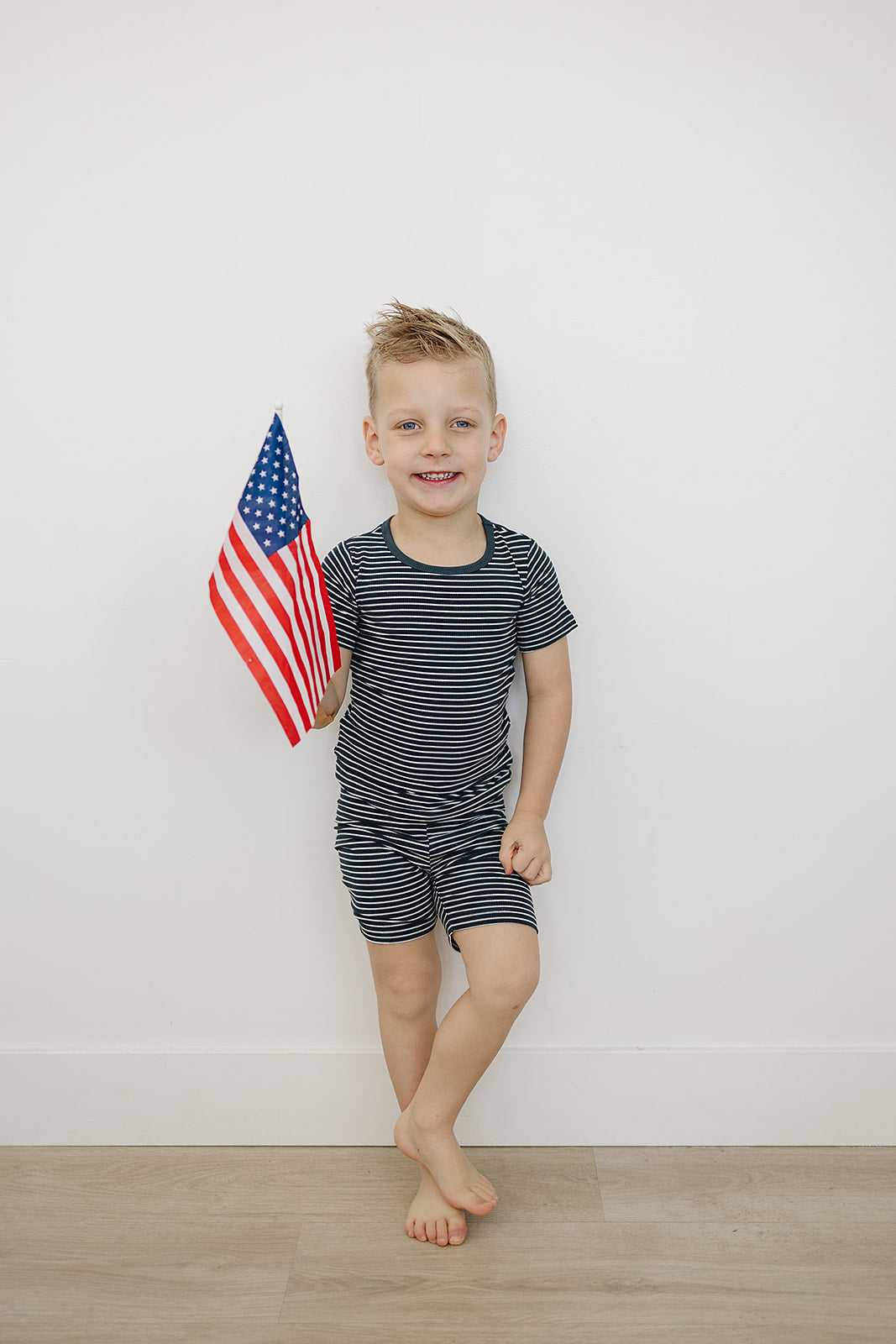 Mebie Baby Navy Stripes Short Set