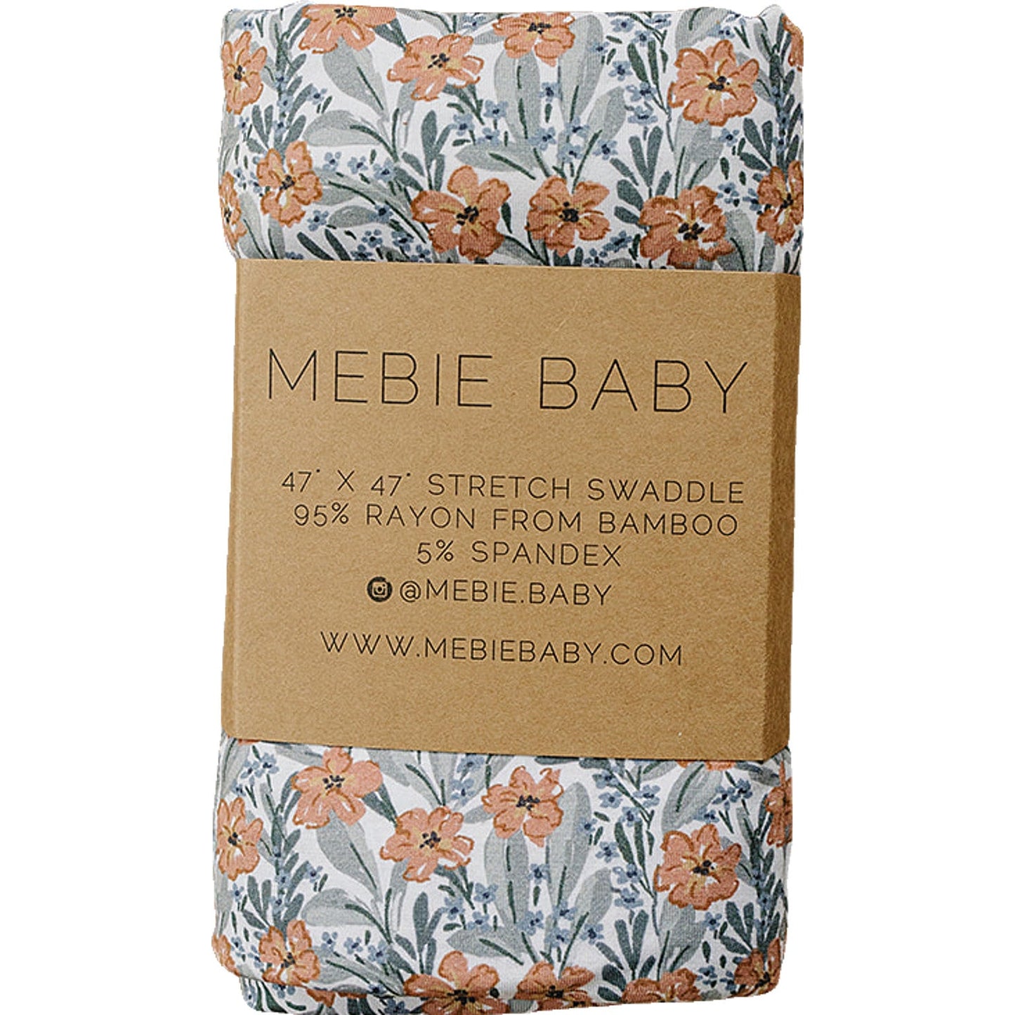 Mebie Baby Bamboo Stretch Swaddle - Dainty Meadow - Atara & Co