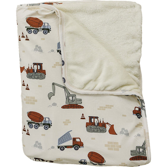 Mebie Baby Ribbed Bamboo Fleece Quilt - Construction Trucks - Atara & Co