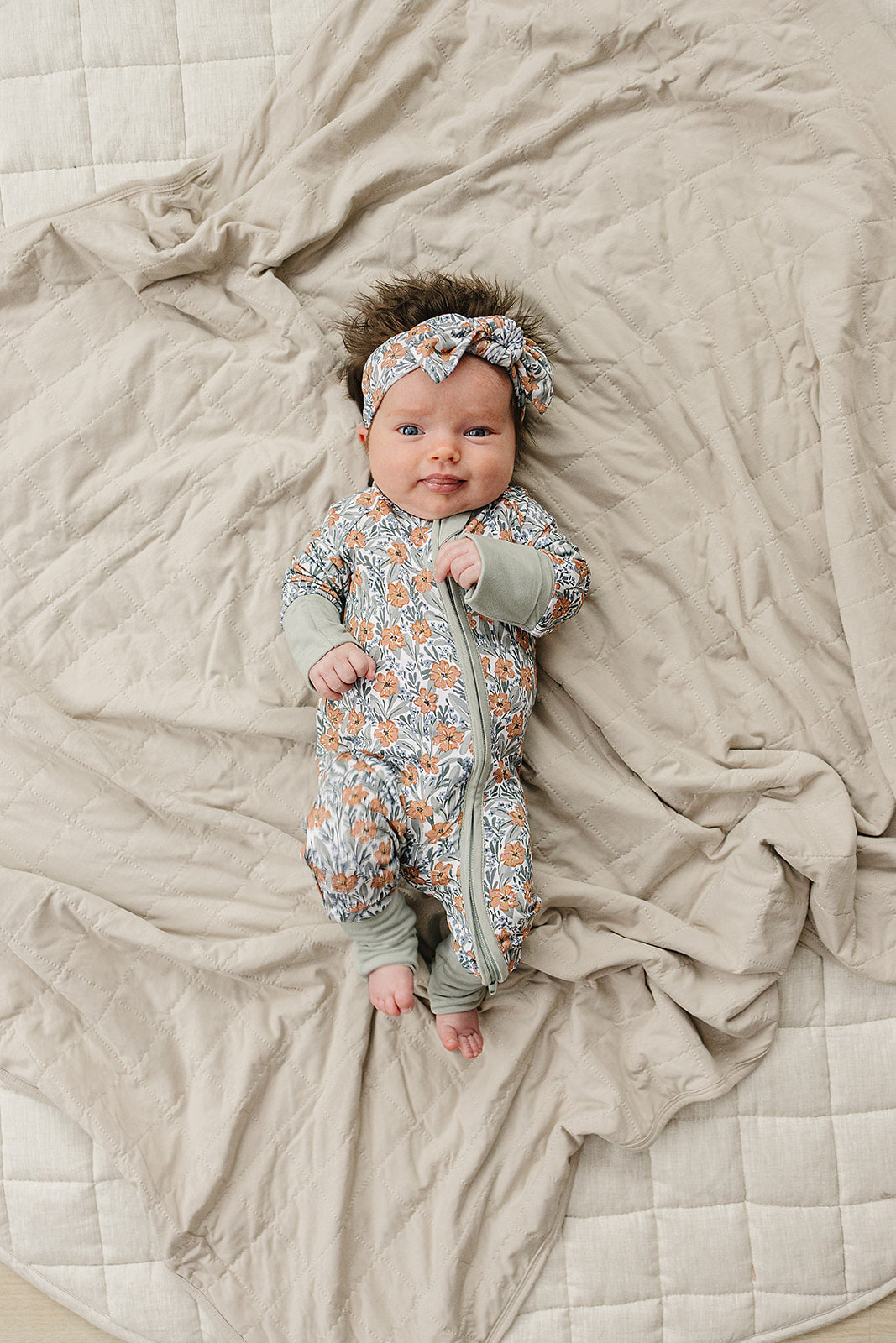 Mebie Baby Bamboo Romper - Dainty Meadow - Atara & Co