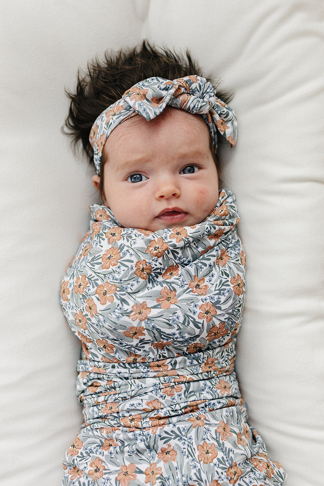 Mebie Baby Bamboo Stretch Swaddle - Dainty Meadow - Atara & Co