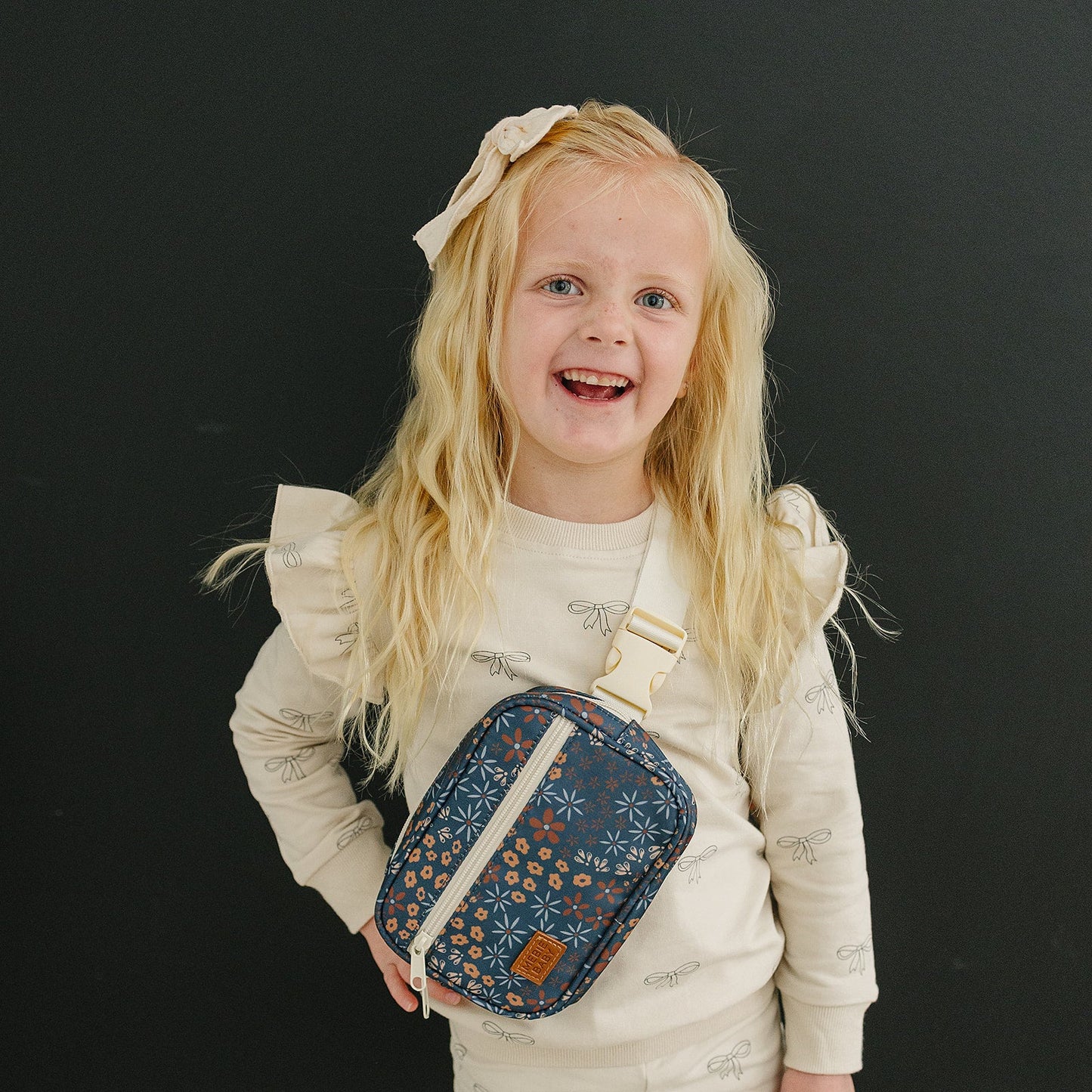 Mebie Baby  Mini Fanny Pack - Navy Floral