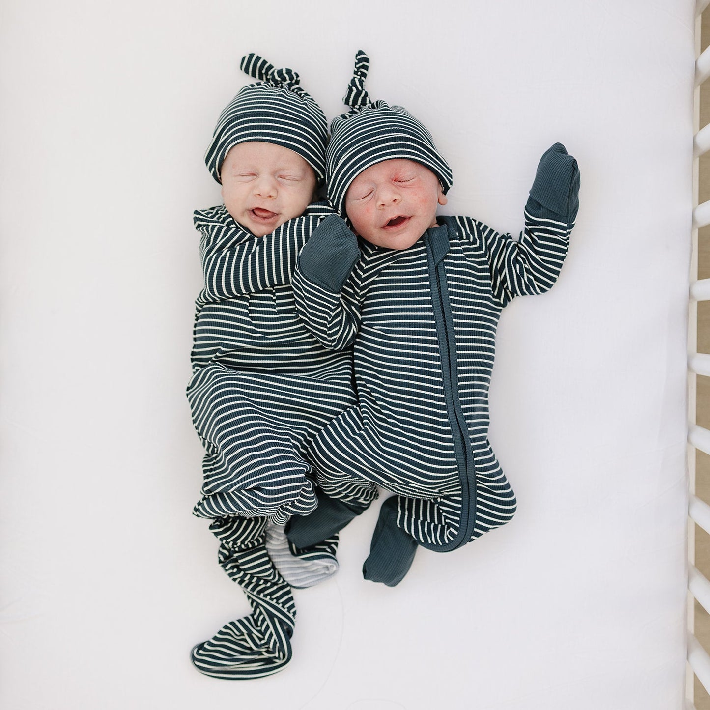 Mebie Baby Navy Stripes Knot Hat