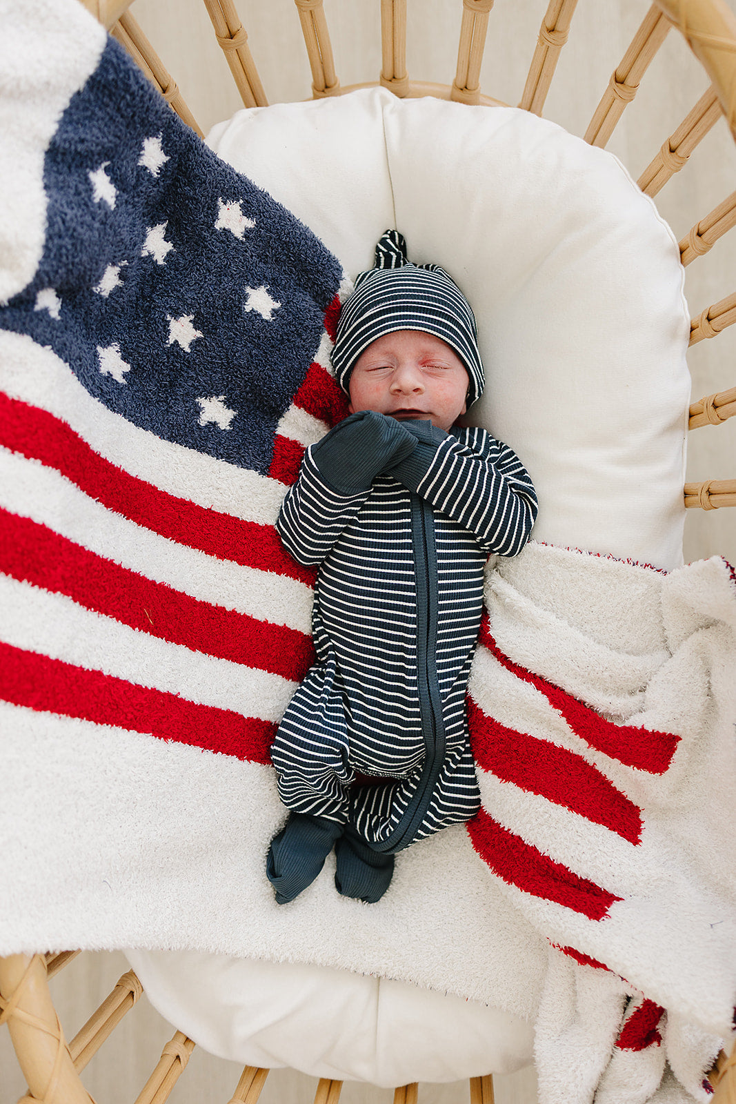 Mebie Baby Navy Stripes Knot Hat