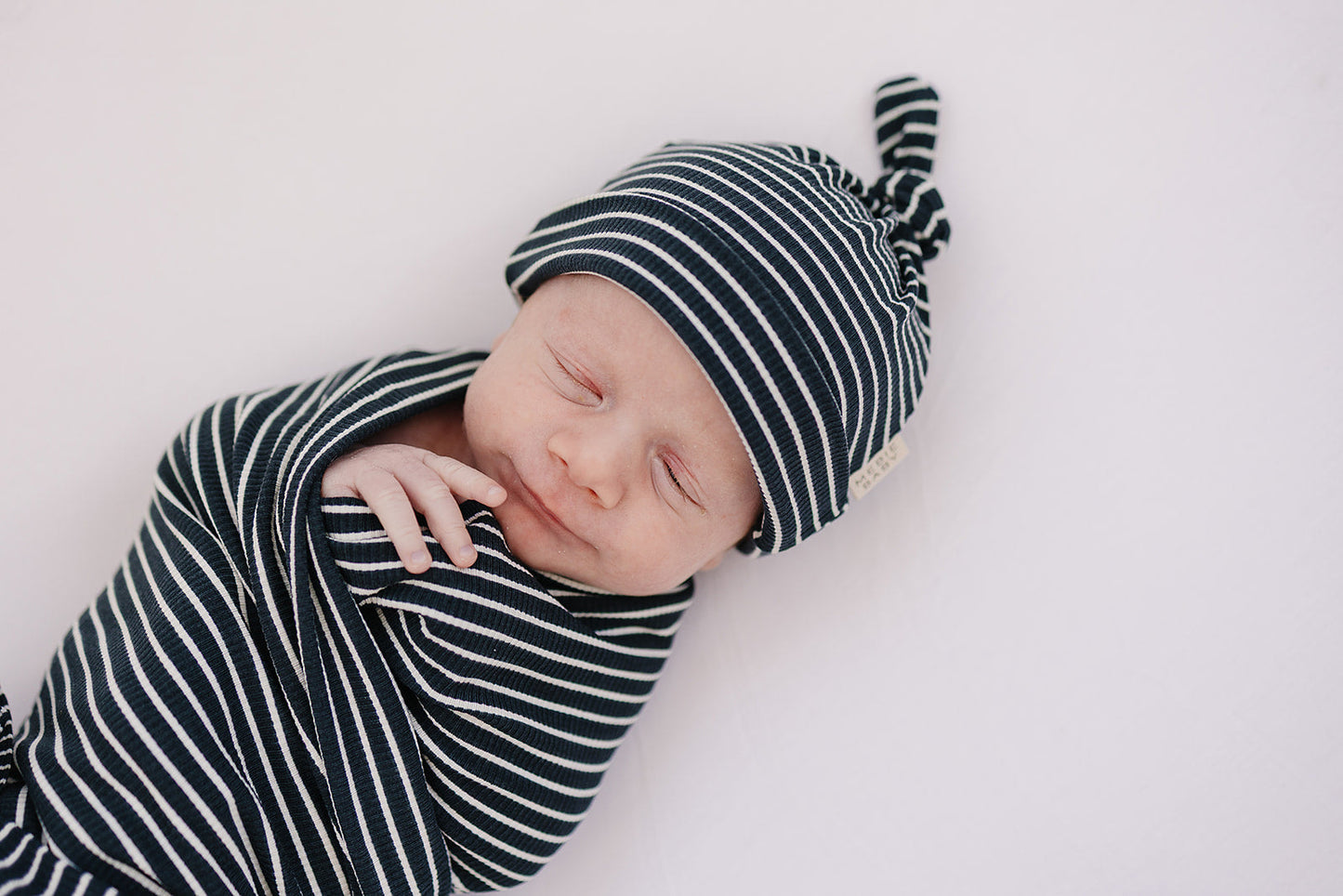 Mebie Baby Navy Stripes Knot Hat