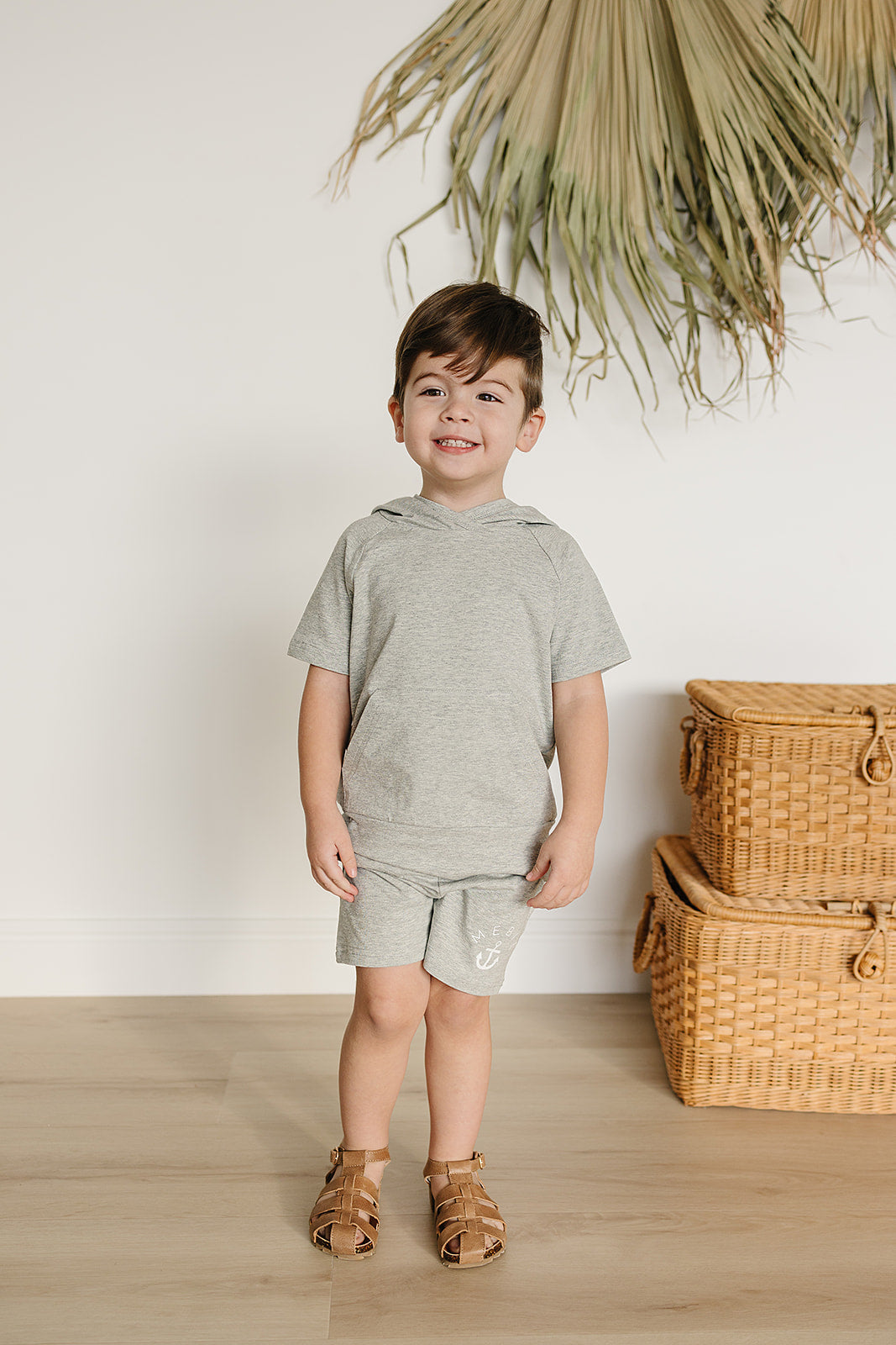 Mebie Baby Pocket Cotton Shorts - Heather Grey
