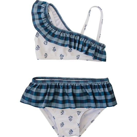 Mebie Baby Cream Berry Ruffle Shoulder Bikini Set