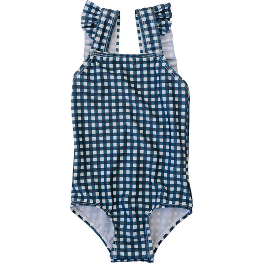 Mebie Baby Navy Gingham One-Piece