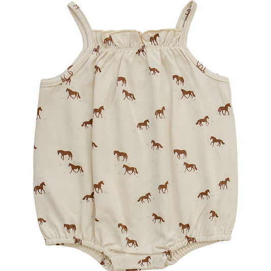 Mebie Baby Tank Bubble Romper - Horses