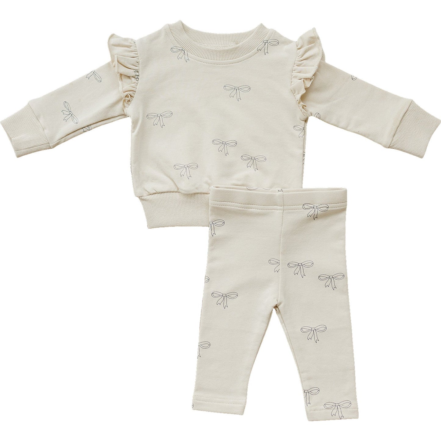 Mebie Baby Ribbon Ruffle French Terry Set - Atara & Co