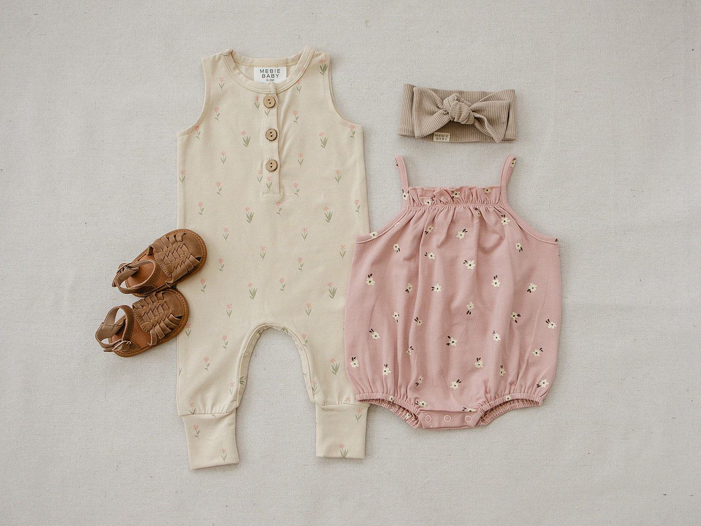 Mebie Baby Tank Bubble Romper - Floral