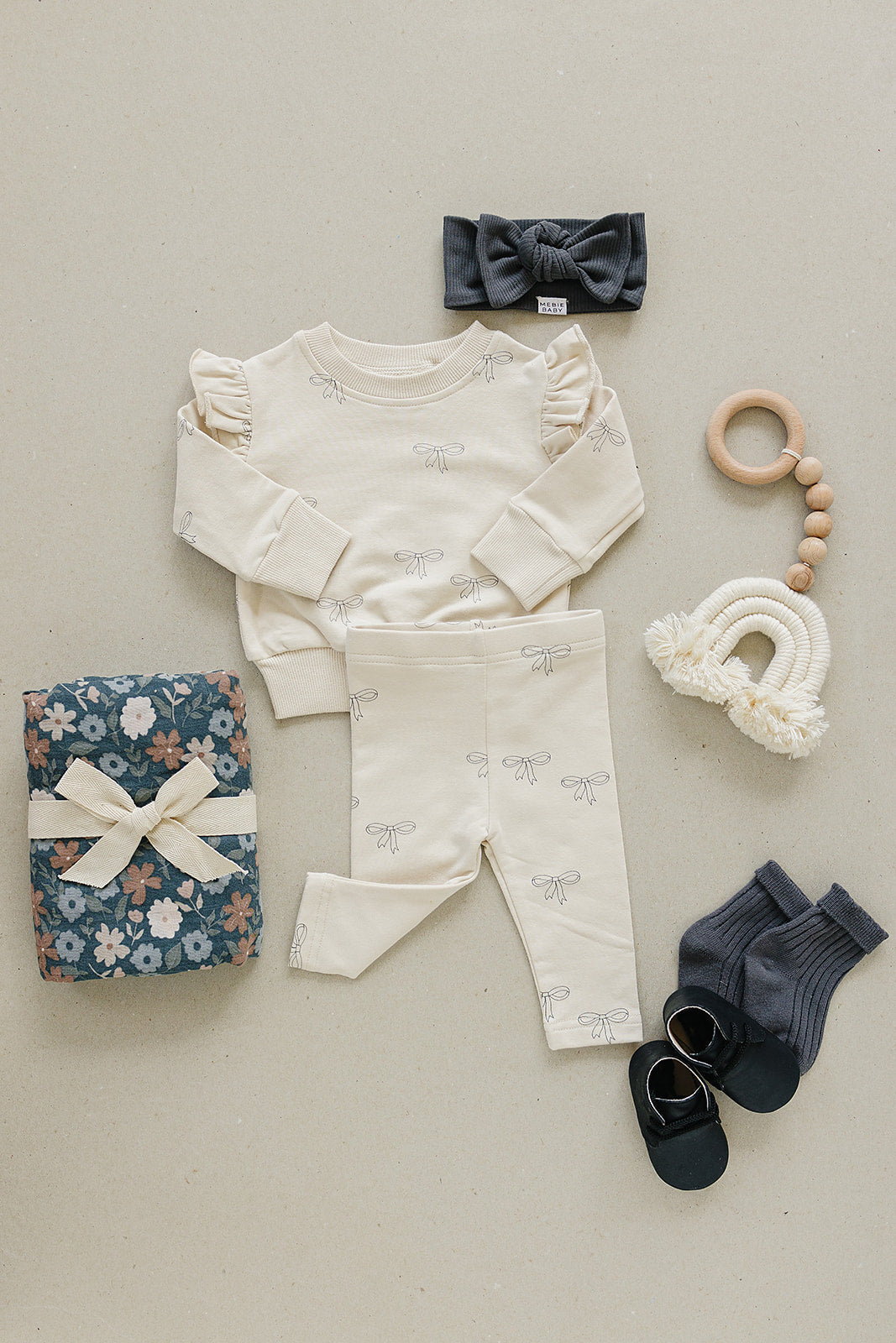 Mebie Baby Ribbon Ruffle French Terry Set - Atara & Co