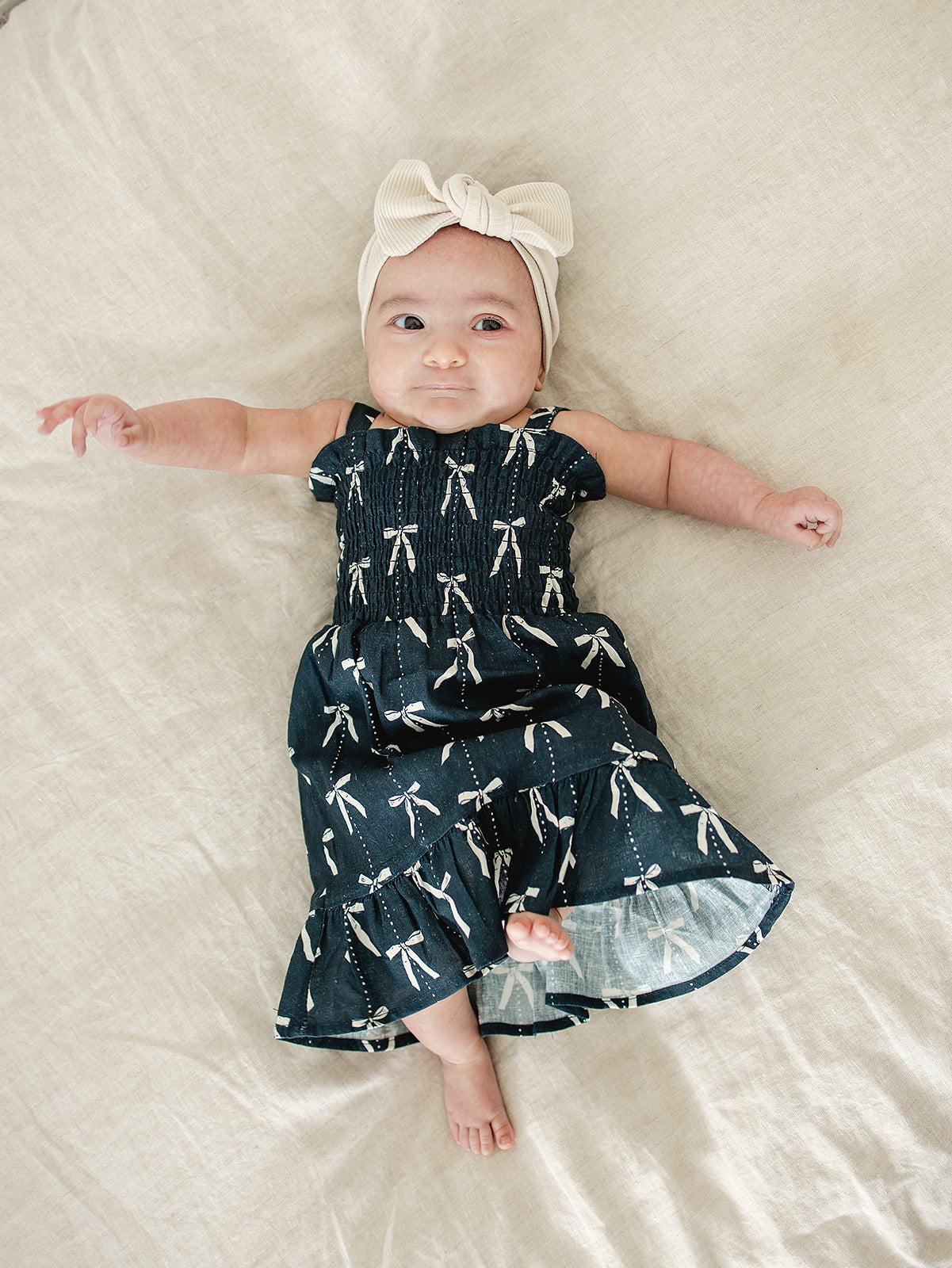 Mebie Baby Bow Linen Dress