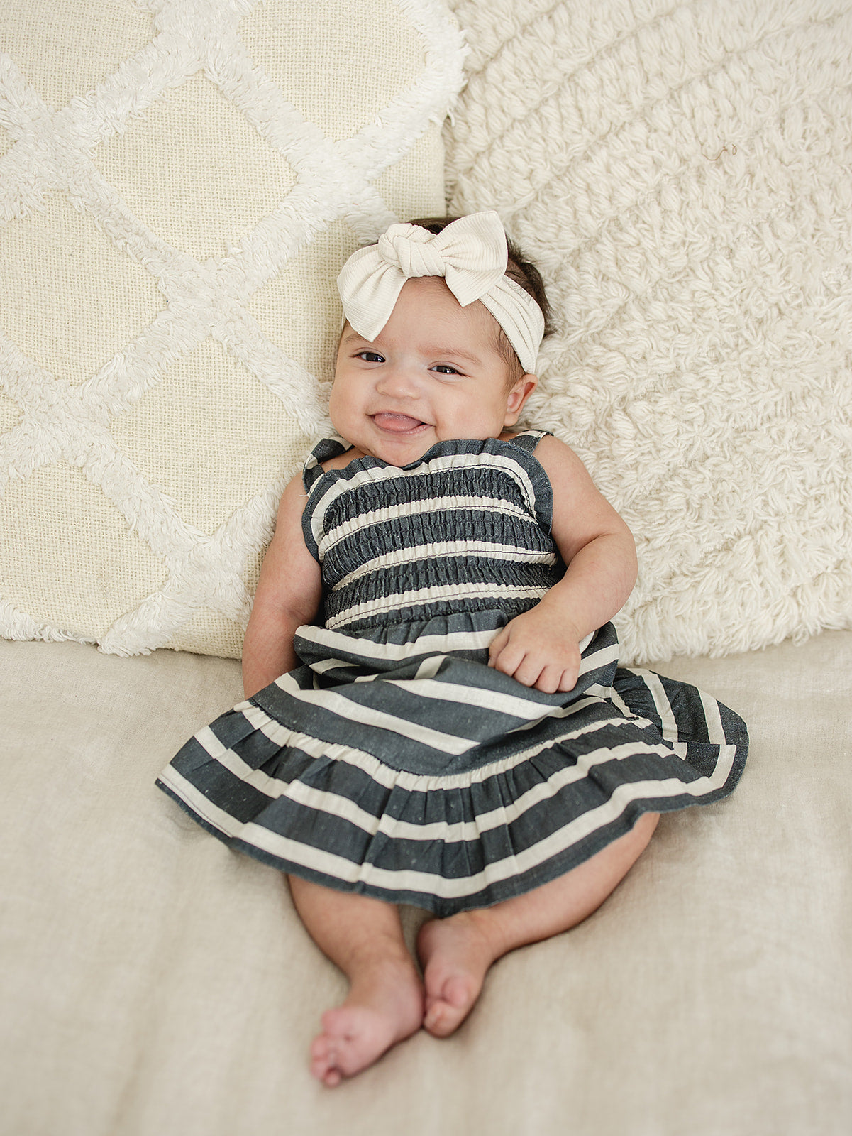 Mebie Baby Stripe Linen Dress