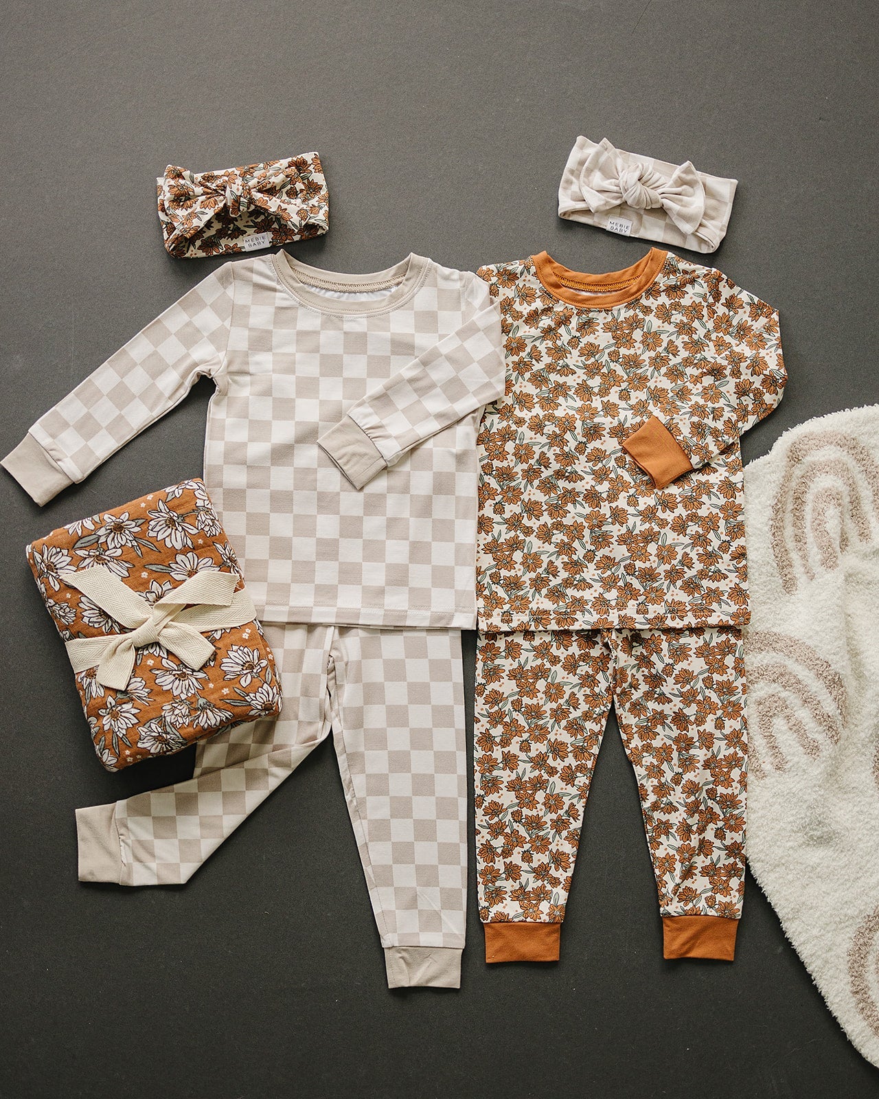 Mebie Baby Bamboo Cozy Set - Cream Magnolia - Atara & Co
